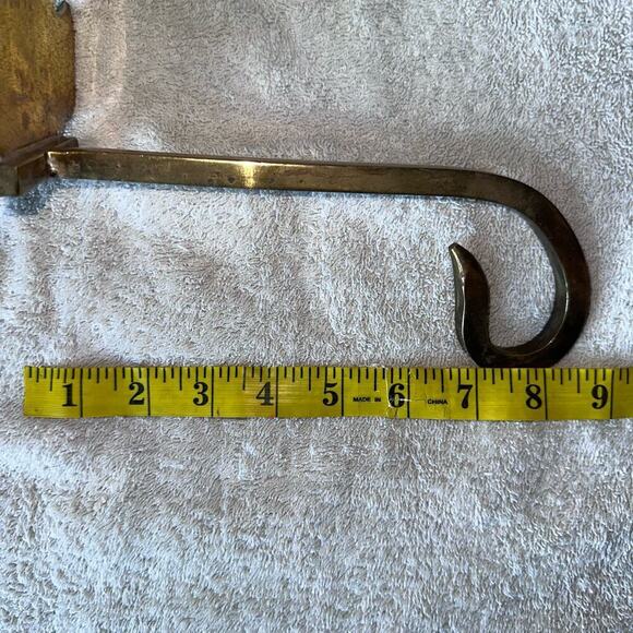 Vintage Solid Brass Tree Silhouette Christmas Stocking Hanger Flat Etched Debbie - Picture 6 of 7
